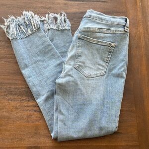 Free People Fringe Hem Jeans